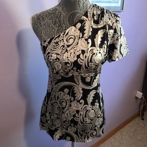 Caché satin off shoulder top size small worn once